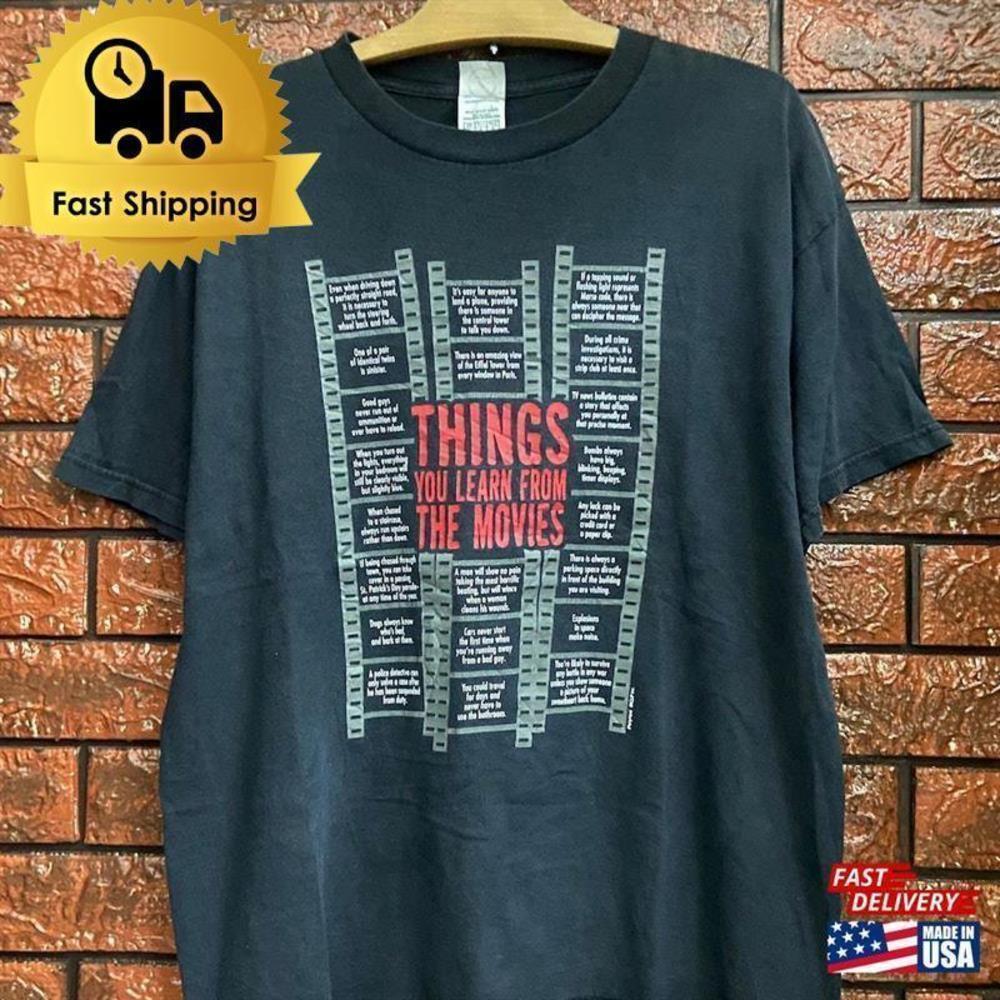 Retro 90s This You Learn From Movies Parody Advertisement Art Graphic T-Shirt